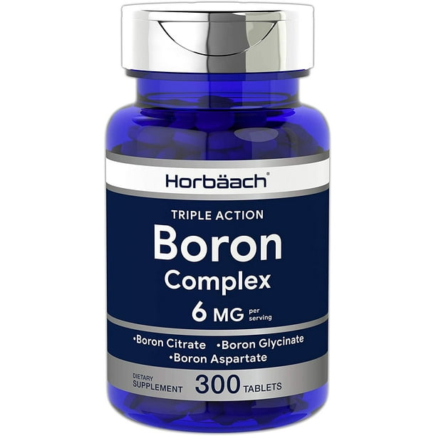 Triple Boron Complex 6 mg Supplement 300 Tablets Vegetarian, Non
