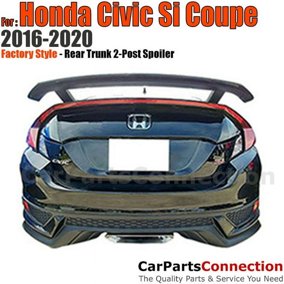 Trunk Spoiler Compatible With 2016 2017 2018 2019 2020 Honda Civic Si Coupe Factory Style Painted Color NH797M Modern Steel Metallic