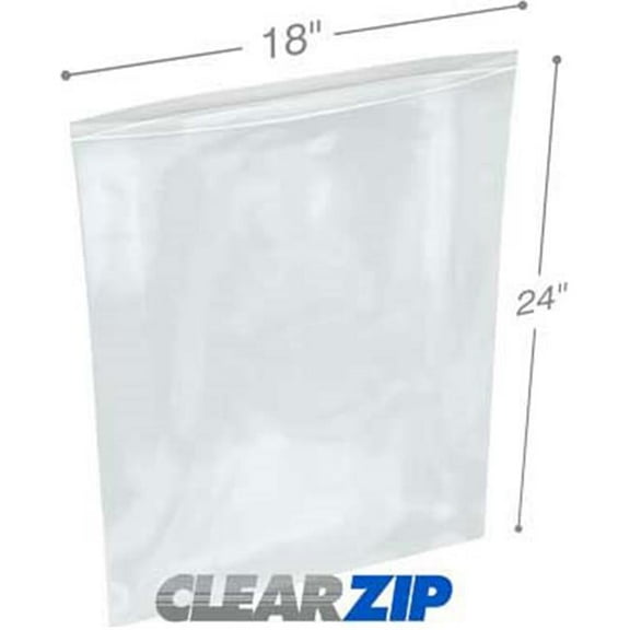 International Plastics CZ21824 18 x 24 in. ClearZip Lock Bags, 0.002 Gauge - Case of 500
