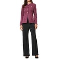 thumbnail image 2 of INSPIRE CHIC Elegant Work Blazer for Women's Collarless Button Down Long Sleeve Peplum Jackets XS Purple, 2 of 6