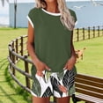 thumbnail image 2 of TaTaai Women's 2 Piece Lounge Set Short Sleeve Round Neck Top and Elastic Waist Shorts Random Print Tie Side Pockets Casual Summer Home Gift, 2 of 6