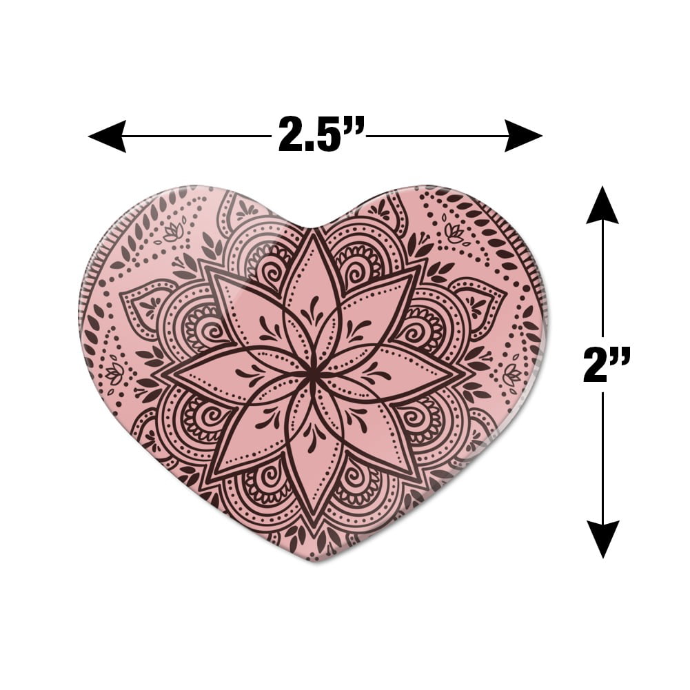 Henna Flower Art Tattoo Marriage Heart Acrylic Fridge Refrigerator Magnet -  