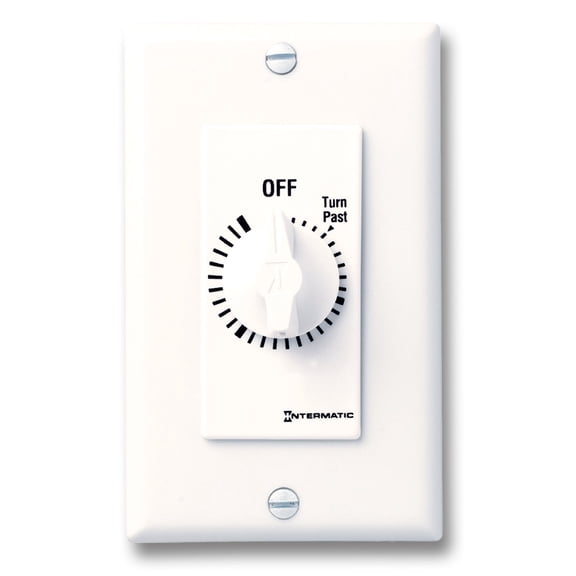 Intermatic FD6HHW Spring Wound Countdown Timer, Decorator Style, 125-277 VAC, 50/60 Hz, SPST, 6 Hour Max, with Hold, White