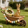 thumbnail image 4 of Easter Golden Bunny Resin Figurine - Shiny Gold Rabbit Ornament for Garden Patio & Home Tabletop Decor, Durable Resin Bunny Accent, Cute Spring Easter Garden & Desktop Decoration, 5*2*2in, Golden, 4 of 7