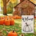 thumbnail image 4 of Fall Garden Flag Burlap for Outside 12x18 Inch Double Sided, Autumn White Pumpkin Farmhouse Style Sign Lawn Small Flags Yard Outdoor Decorations DF533, 4 of 6