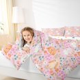 thumbnail image 4 of Castle Fairy Cartoon Rabbits 3 Pieces Queen Comforter Set for Kids Children,Cute Floral Animal Ultra Soft Bedding Sets,Spring Garden Flowers Bedding Comforter Set Breathable,Lightweight Room Decor, 4 of 8