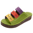 thumbnail image 2 of Sandalias informales de moda de verano para mujer, zapatos informales planos de Color sólido con escapatoria Wmkox8yii hj789, 2 of 3