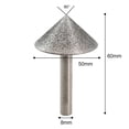 thumbnail image 4 of Electroplated Diamond Cone Chamfer Grinding Head Stone Glass Chamfering 50Mm, 4 of 8