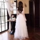 thumbnail image 4 of Vestidos de noche con hombros descubiertos para mujer, sin mangas, quinceañera, pluma, elegante, banquete, fiesta, 4 of 5