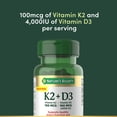 thumbnail image 3 of Suplemento de vitamina D3 K2 de Nature's Bounty de 4000 UI + 100 mcg, 3 of 8