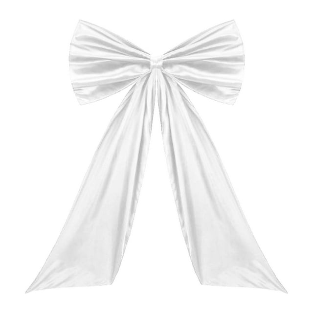 Lazo grande para decoración de fondo, adorno para el hogar, regalo para niña y mujer Blanco