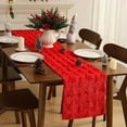 thumbnail image 3 of TETOU Christmas Tree Jacquard Table Runner 13x72 Inch Soft Plush Faux Fur Table Decoration for Christmas Home Party - Red, 3 of 6