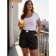 thumbnail image 6 of Gleelist Women's Plus Casual Shorts Comfy Elastic Waist Shorts Summer Short with Pockets XL-5XL, 6 of 6
