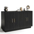 thumbnail image 3 of Buffet Cabinet, PAPROOS Modern Kitchen Coffee Bar Station with Adjustable Shelves, Tufted Accent Sideboards Credenzas Cabinet, 55" W TV Stand for up to 60in TVs, for Dining Room, Living Room, Black, 3 of 10