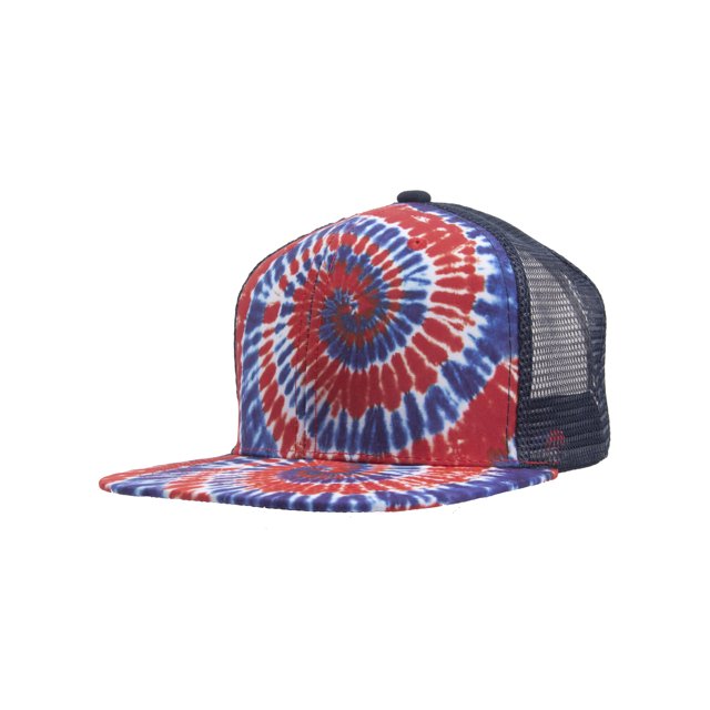 Top Headwear Tie-Dye Adjustable Trucker Hats - Red/Blue