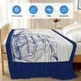thumbnail image 4 of Nautical Ship Cooling Blanket,Lightweight Breathable Summer Throw Blanket with Double Sided Cold Effect,Blue Coastal Ocean Birds Boat Vintage Picnic Blankets Bed Sheet for Hot Sleepers 30"x40", 4 of 8