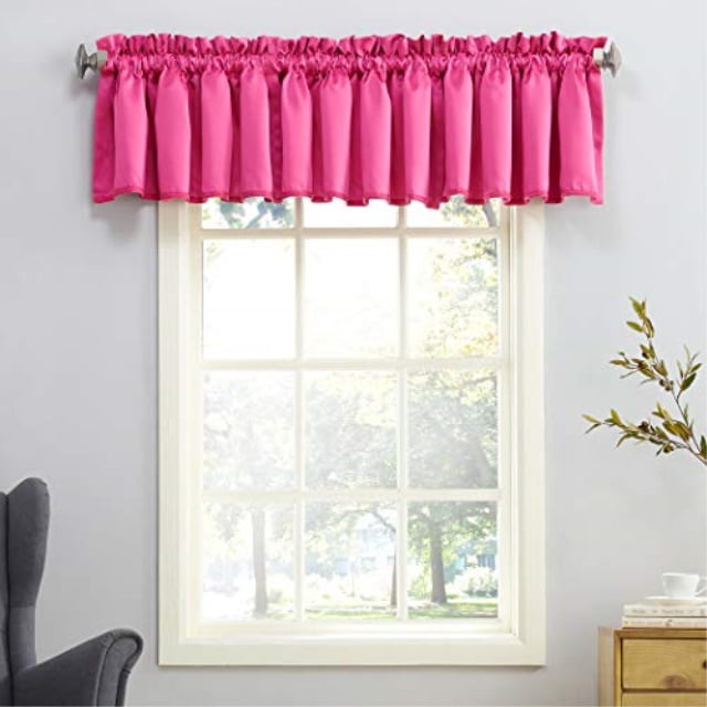 Sun Zero Barrow Energy Efficient Rod Pocket Curtain Valance 54 X 18 Pink Walmart Com Walmart Com