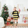thumbnail image 6 of Women Kids Bee Cosplay Costume Set Halloween Bee Dress with Wings Headband Outfits, 6 of 9