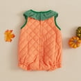 thumbnail image 4 of Hirigin Toddler Baby Girl Boy Halloween Outfit Pumpkin Face Romper Jumpsuit Sleeveless Bodysuit Cute Pumpkin Clothes, 4 of 8