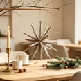 thumbnail image 5 of 1Pcs Gold Star Shaped Christmas Hanging Ornament, Star Pendant for Xmas Tree Winter Holiday Home Decor, Starburst Plastic Decoration, 5X5In, 5 of 6