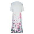 thumbnail image 4 of Lindreshi Summer Dresses for Women with Pockets Women's Summer Casual Printing Short Sleeve Dress Short Sleeve Round Neck Ankle Dress, 4 of 5