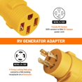 thumbnail image 2 of Adaptador MECMO NEMA L14-30P 30A a 14-50R 50A para generador RV, 2 of 9