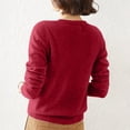 thumbnail image 4 of Sweaters for Women Long Sleeve Trendy Jumper Knitted Pullover Soft Warm Sweater Tops Wine 2XL, 4 of 5