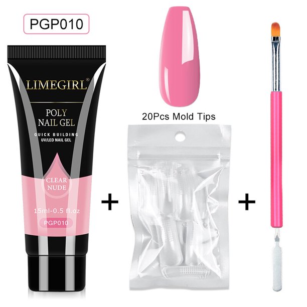 Limegirl Set Poly Nail Gel for Extension Soak Off Gel Set Manicure Acryl Gel Varnish Set For Newbie Semi Permanent UV Gel Kits qiuyongming unisex