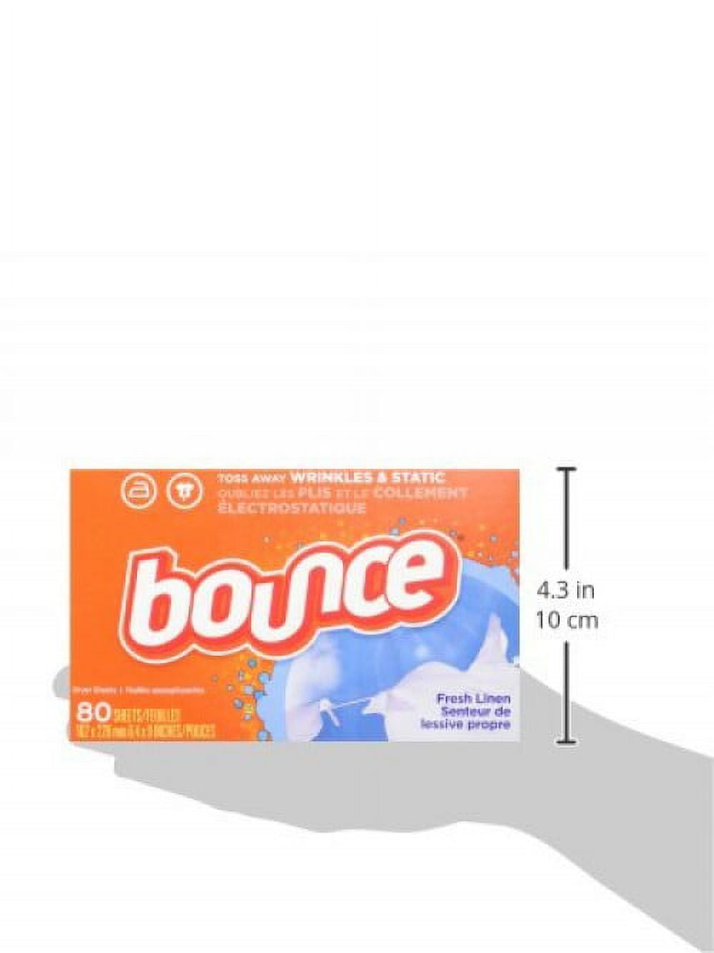 Bounce Fabric Softener Dryer Sheets Fresh Linen 80 Count Pack of 3