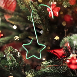 20-Pack Mini Skater Star Ornament Hooks - Silver Metal Christmas Tree Hangers, 2 Inch