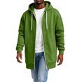 thumbnail image 6 of LNZGNM Hoodie for Men Oversized Zip Up Fleece Sweatshirts with Pockets, Long Sleeve Relaxed Fit Winter Coat, Green (XXXXXL), 6 of 6