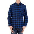 thumbnail image 4 of Men's Long Sleeve Plaid Shirts Casual Flannel Shirt Button Down Slim Fit Shirts For Men Outfit Workshirt Black/Red/Blue L-4XL, 4 of 7