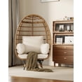 thumbnail image 4 of Kselythan Outdoor 360° Swivel Egg Chair,Oversized Egg-Shaped Lounge Chair with Steel Frame and 4 Thick Cushions,Indoor Outdoor Patio Large Wicker Egg Chair,Rotating Wicker Egg Basket Lounge Chairs, 4 of 7
