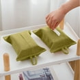 thumbnail image 6 of Btomtd Solid Color Fabric Tissue Box Cover with Hanging Rope Concise Style Tissue Box Holder for Living Room Home Desktop Car Drawer, Green, 6 of 6