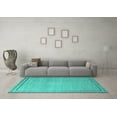 thumbnail image 3 of Ahgly Company Indoor Rectangle Oriental Turquoise Blue Industrial Area Rugs, 2' x 5', 3 of 4