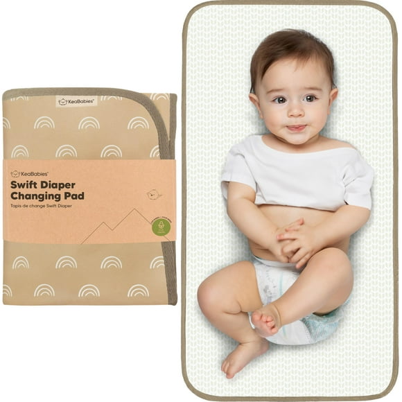 Almohadilla cambiadora de pañales portátil KeaBabies, fácil de limpiar, impermeable
