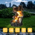 thumbnail image 2 of Magic Union Outdoor Water Fountain, Garden Decor Outside Indoor Waterfall Cascading Rock Fountain with Retro Decorative Faucet, Patio Resin Fountains for Yard, Deck, Porch and Home, Imitation Stump, 2 of 8