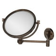 thumbnail image 2 of 8-in Wall Mounted Extending Make-Up Mirror 2X Magnification with Dotted Accent in Venetian Bronze, 2 of 2