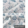 thumbnail image 6 of Nautical Sailboat Linen Curtain Valance for Bedroom/Bathroom/Kitchen/Office/Living/Dining Room Windows,Abstract Compass Octopus Starfish Rod Pocket Topper Drapes Decorative Cafe Drapery Panel 54x18, 6 of 6