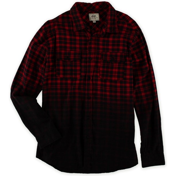 Ecko Unltd. Camisa con botones de franela ligera desteñida para hombre, rojo, mediano