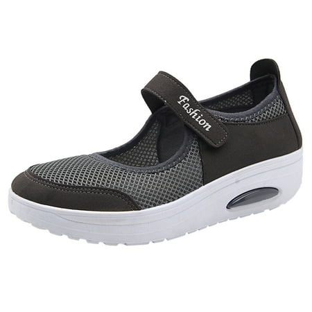 

keusn non slip shoes for women women s fashion casual mesh breathable lightweight shoes walking shoes sport running shoes gray size 7