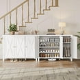 thumbnail image 5 of Ataucjin Shoe Cabinet with Doors, Farmhouse 35'' Tall Shoe Storage Cabinet for Entryway, 4-Tier Shoe Cabinet with Storage, Large Shoe Organizer Cabinet for Hallway, White, 5 of 7