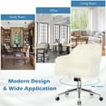 thumbnail image 4 of Costway Chaise de Bureau Pivotante en Fausse Fourrure Chaise de Tâche Réglable Chaise de Coiffeuse Duveteuse, 4 of 10