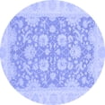 thumbnail image 1 of Ahgly Company Indoor Round Oriental Blue Traditional Area Rugs, 6' Round, 1 of 4