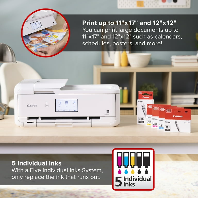 Canon PIXMA TS9521Ca White Wireless Inkjet All-In-One Printer