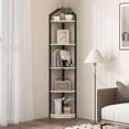 thumbnail image 2 of 5 Tier Corner Shelf, 70” Corner Shelf Stand, Corner Bookshelf Plant Stand, Storage Shelf for Bathroom, Living Room, Kitchen,Home Office, White, 2 of 13