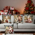 thumbnail image 6 of Set of 4 Merry Christmas Decorative Throw Pillow Covers Winter Holiday Xmas Velvet Pillow Cases Christmas Trees Socks Cushion Covers Outdoor Sofa and Home Decor Pillow Protectors, 17.7x17.7 Inch, 6 of 6
