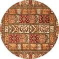 thumbnail image 1 of Ahgly Company Indoor Round Abstract Orange Modern Area Rugs, 6' Round, 1 of 4