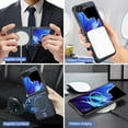 thumbnail image 5 of Allytechgroup Galaxy Z Flip 6 Case, Premium PU Leather 2 In 1 Wallet Phone Case for Samsung Galaxy Z Flip 6 with Card Holder Shockproof TPU Magnetic Cover Compatible with MagSafe & Car Mount,Blue, 5 of 7