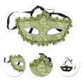 thumbnail image 3 of Unique Bargains Masque de Fête Demi-Visage Dragon Design Tête Pointue pour Creux Vert PVC, 3 of 5